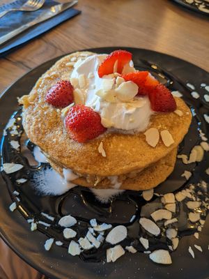 Strawberry fesco with agave and almonds at Elysian Restaurant in Nicosia