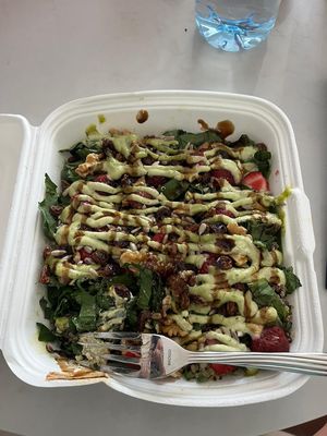 Strawberry and Quinoa salad even amazing a day later    at Elysian Restaurant in Nicosia