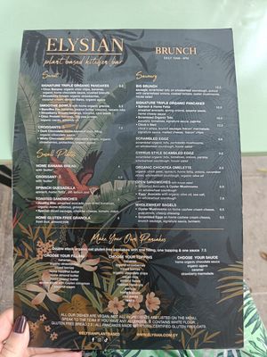 Menu at Elysian Restaurant in Nicosia