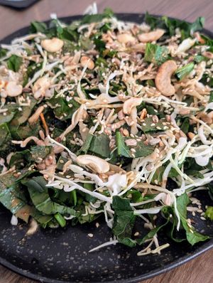 Asian spinach salad- small size nice!😋 at Elysian Restaurant in Nicosia