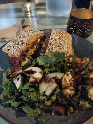 signature beefy burger at Elysian Restaurant in Nicosia