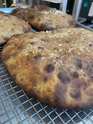 Sourdough focaccia - always vegan at B's Salty & Sweet in Columbia