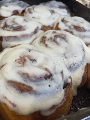 Cinnamon rolls - always vegan at B's Salty & Sweet in Columbia