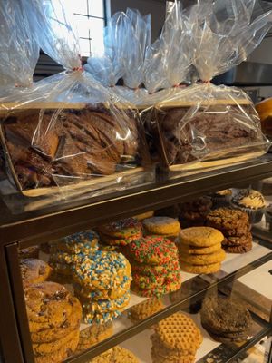 Display case - with two rows of vegan cookies! at B's Salty & Sweet in Columbia