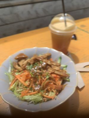 Tofu noodle salad - you can add your preferred sauce yourself 👌🏽  at Viet Nom Nom in New Plymouth