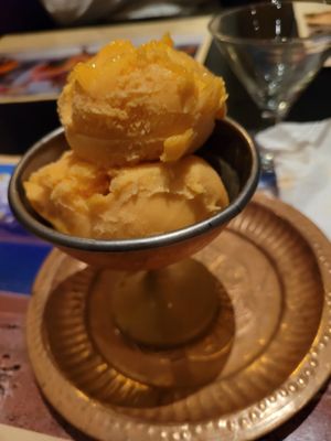Mango sorbet at Tibet Restaurant Altona in Hamburg