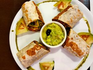 Wrap with vegan cheese at Veggie Garden in Sitges