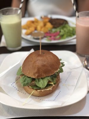 VG Protein Burger and 2 shakes.  at Veggie Garden in Sitges