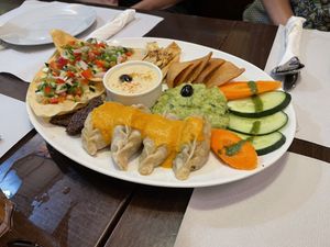 Shared ‘starter’ tapas  at Veggie Garden in Sitges