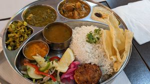 Nepalis Thali at Veggie Garden in Sitges