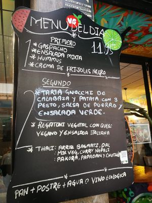 Menú du jour at Veggie Garden in Sitges