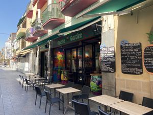 Located on the main street (next) to the beach.  at Veggie Garden in Sitges