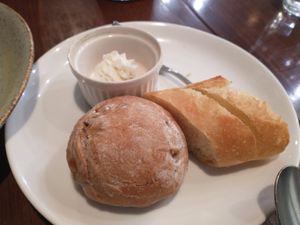 Vegan butter and bread at Green Italian TORCIA - Shinjuku in Tokyo