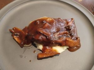 Vegan soy hamburg at Green Italian TORCIA - Shinjuku in Tokyo