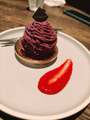 Purple Sweet Potato Montblanc at Green Italian TORCIA - Shinjuku in Tokyo