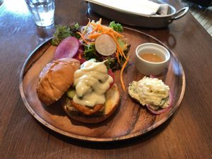 Their new vegan burger at Green Italian TORCIA - Shinjuku in Tokyo