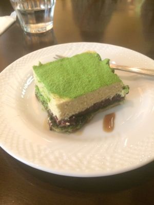 matcha tiramisu at Green Italian TORCIA - Shinjuku in Tokyo