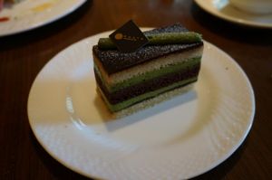 Matcha chocolate cake. at Green Italian TORCIA - Shinjuku in Tokyo
