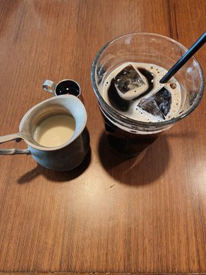Coffee with soy milk at Green Italian TORCIA - Shinjuku in Tokyo