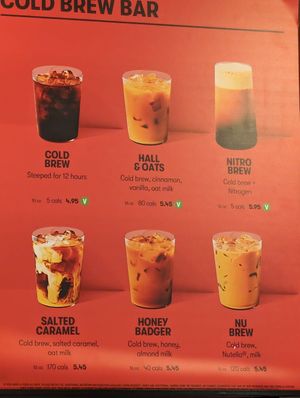 Menu as of December 30th 2023 at Gregory's Coffee - 44th St in New York City