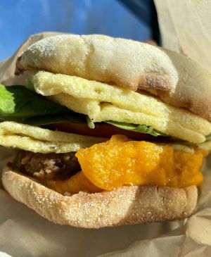 Breakfast sandwich   at Heart Bowls in Sandpoint