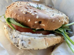 The Perfect Bagel Sandwich (no Just Egg)  at Heart Bowls in Sandpoint