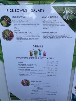 Menu at Heart Bowls in Sandpoint