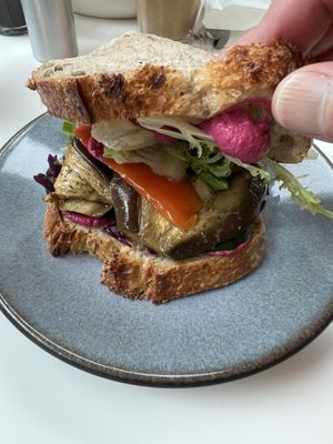 Hummus sandwich  at Roots - Maschinenstraße in Zurich