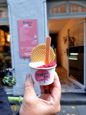 Icecream with vegan cookie at Hirnfrost Eis in Koblenz