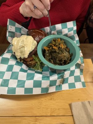 Mushroom Swiss burger  at Just Veggiez in Madison