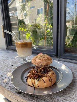 sth sweet, sth savoury and coffee!c;  at Universal Bakes and Cafe in Tokyo