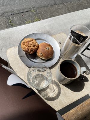 Sakura mochi muffin and raisin bread  at Universal Bakes and Cafe in Tokyo