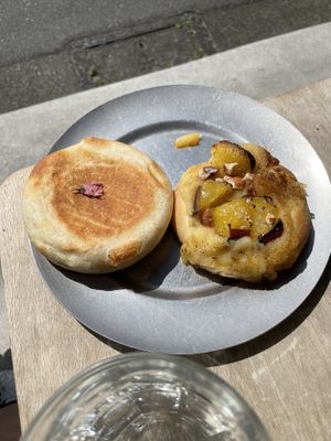 Sakura bread and yam tart   at Universal Bakes and Cafe in Tokyo
