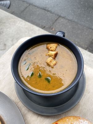 Pumpkin-bean potage  at Universal Bakes and Cafe in Tokyo