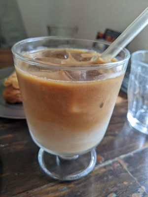 Iced soy latte at Universal Bakes and Cafe in Tokyo