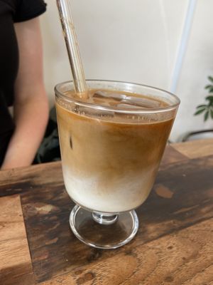 Soy iced latte   at Universal Bakes and Cafe in Tokyo