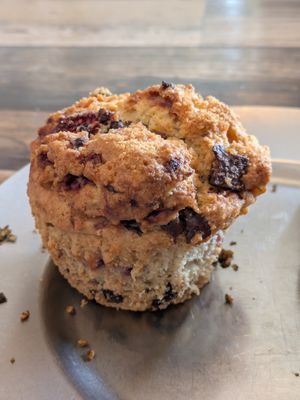 Chocolate raspberry muffin at Universal Bakes and Cafe in Tokyo