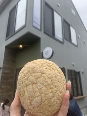 Melon pan!  at Universal Bakes and Cafe in Tokyo