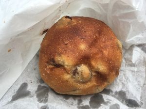 Bun with raisins at Universal Bakes and Cafe in Tokyo
