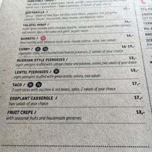 vegan options main meals  at Glonojad in Krakow