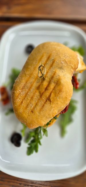 Tofu panini for breakfast  at Glonojad in Krakow