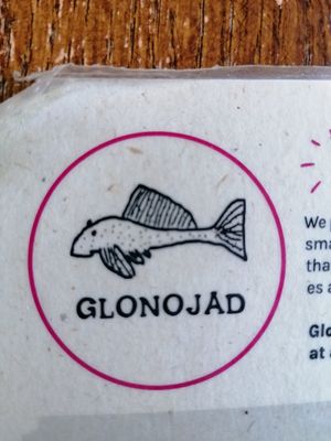 The name of the restaurant. at Glonojad in Krakow