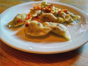Vegan pierogi at Glonojad in Krakow