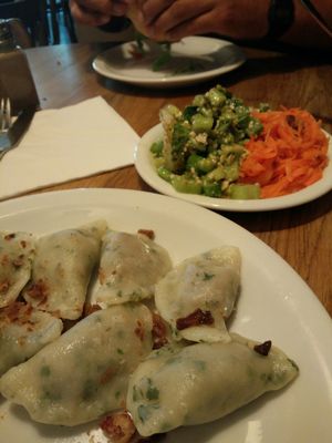 Vegan lentil pierogi :) at Glonojad in Krakow