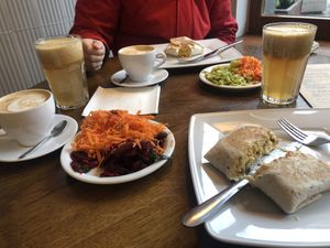 Vegetarian breakfast burritos at Glonojad in Krakow