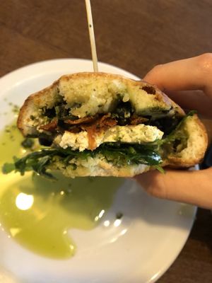 Vegan panini with tofu at Glonojad in Krakow