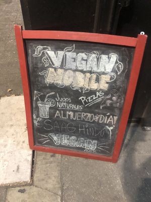Sign  at Vegan Mobile in Santiago