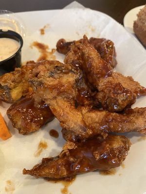 Oyster mushrooms vegan bbq wings   at Nourish Philly in Philadelphia