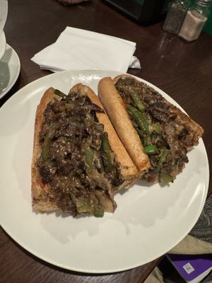 That Philly Jawn— Philly cheesesteak. It was too spicy, we didn’t love it. Probably would have liked it if there were no spicy sauce and no green pepper    at Nourish Philly in Philadelphia