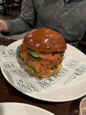 Chickun sandwich  at Nourish Philly in Philadelphia